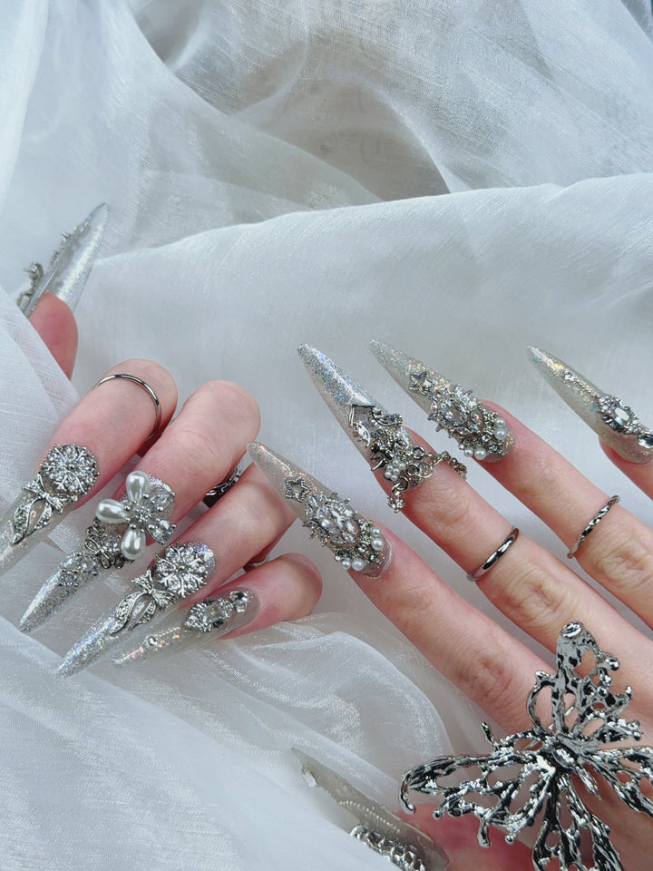 Moonlight Press-On Nails – Romantic Glow Nail Stickers by Fairy Nails