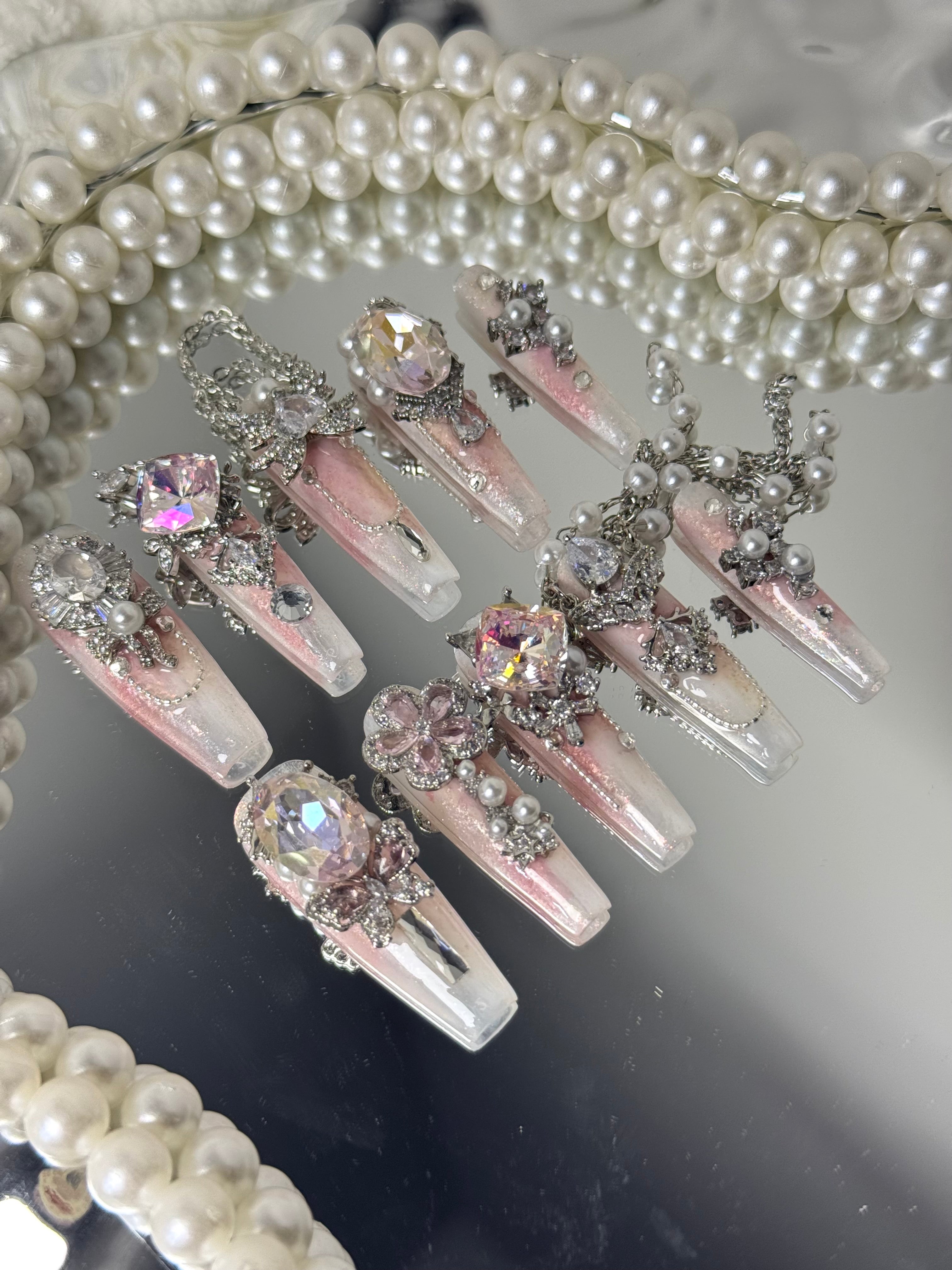 Pink Aurora Press-On Nails – Dreamy Nail Stickers by Fairy Nails