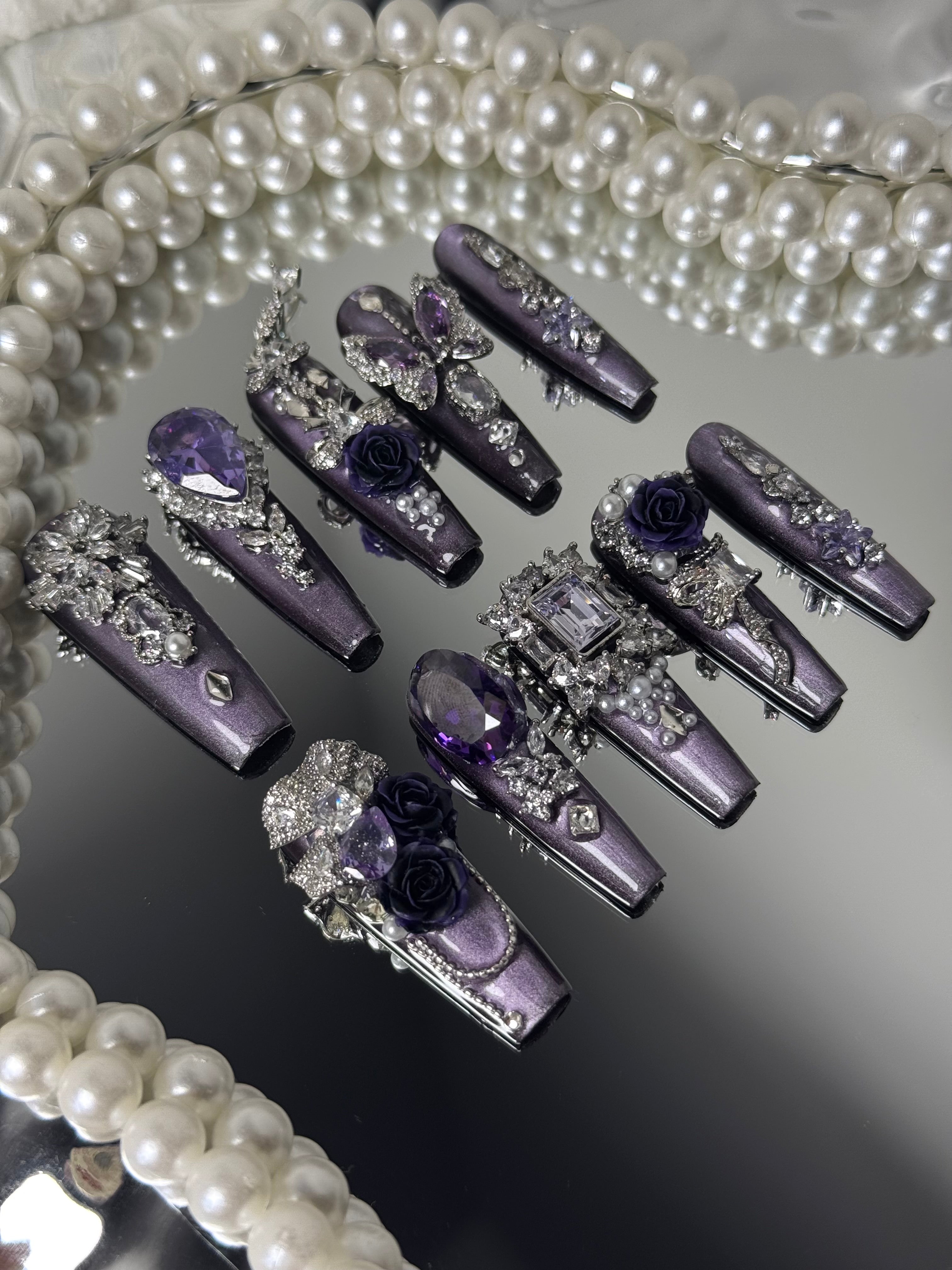 Purple Reign Press-On Nails – Elegant Nail Stickers by Fairy Nails