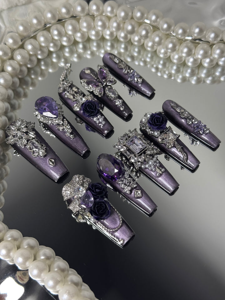 Purple Reign Press-On Nails – Elegant Nail Stickers by Fairy Nails