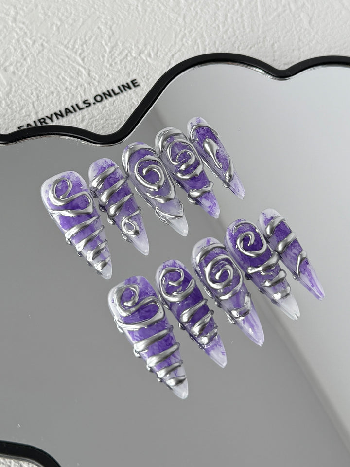 Nebula Galaxy Press-On Nails by FairyNails.Online